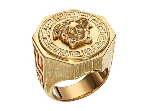 Versace greca goldtone ring